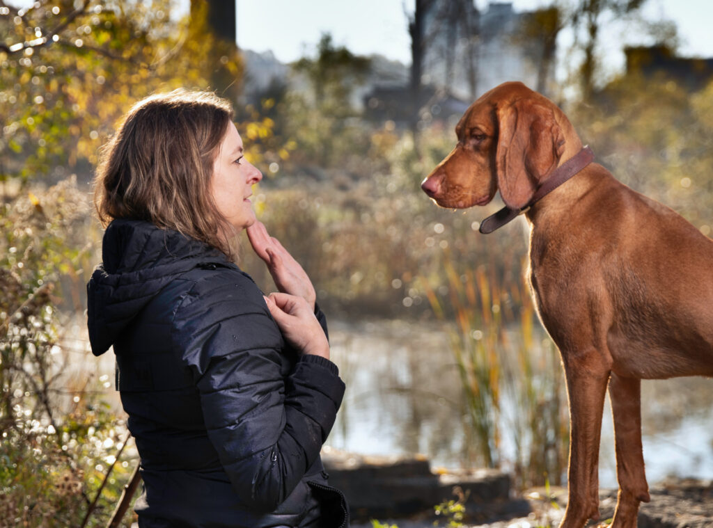 Andrea and dog